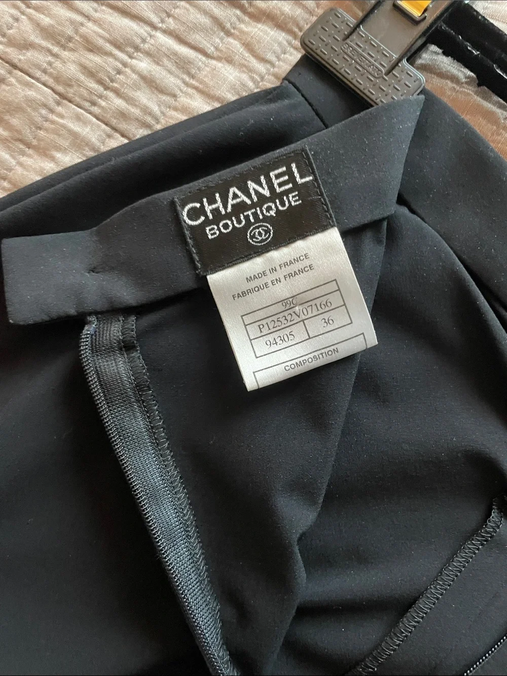 CHANEL Authentic Black Maxi Skirt with Fluid A-Line Draping